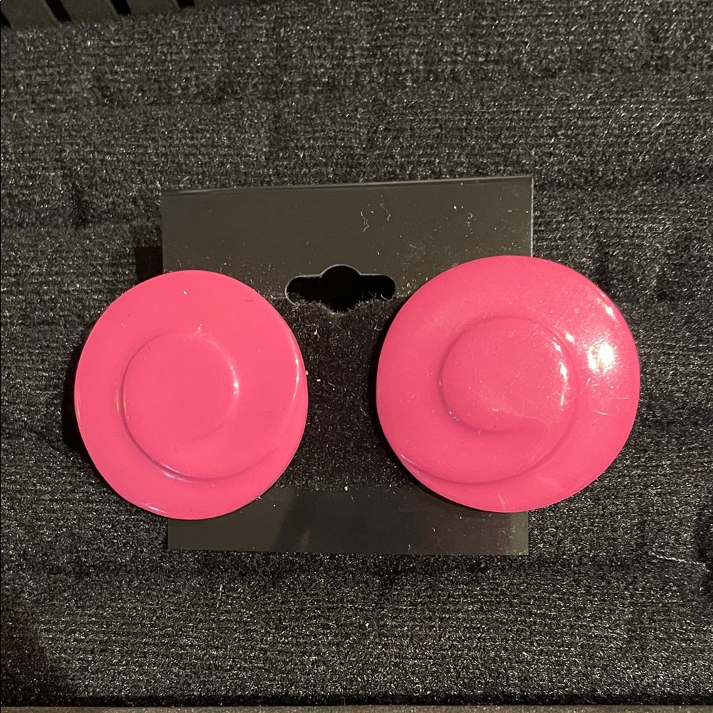 Pink Swirl 80s vintage plastic Earrings!!!